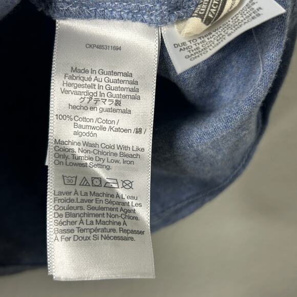 Madewell Button Front Crewneck Crop Tank Blue Size Large - Picture 7 of 7